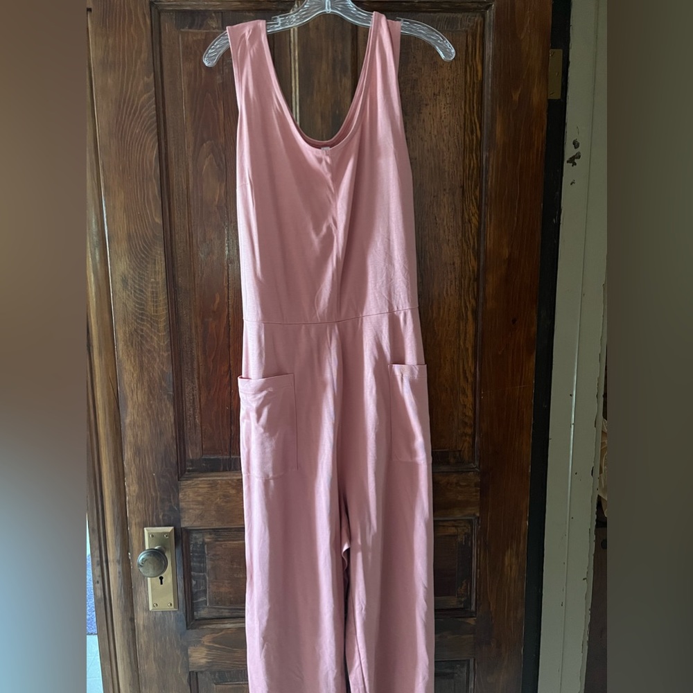 Coral one piece cropped romper